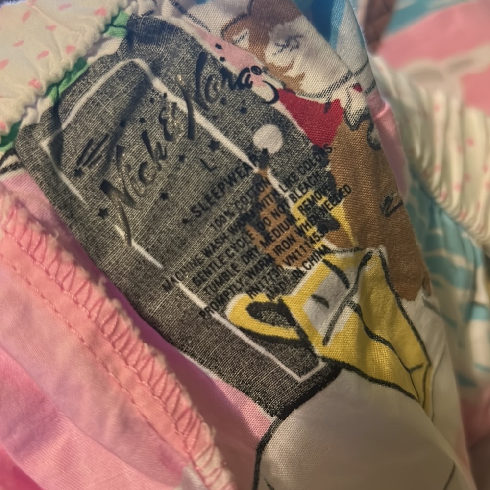 Nick & Nora Cat Pajama Pants Puss vacation spa beach cats on vacay fun Large - Picture 4 of 4